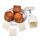Autumn Festival Hand-Pressure Moon Cake Mould With 12 Pcs Mode Pattern For 4 Sets