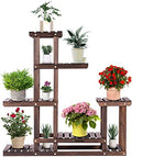 Wood Plant Stand High Low Shelves Flower Rack Display for Indoor Outdoor Garden