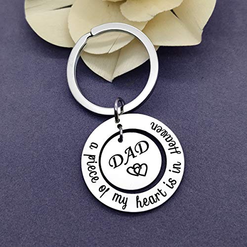 Dad Memorial Jewelry Gift A Piece of My Heart Is In Heaven Dad Memorial Keychain