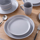 Stone Lain Jules 32 Piece Stoneware Round Dinnerware Set, Grey
