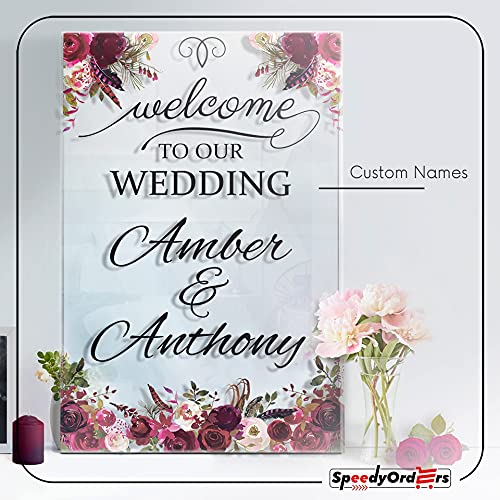 Roses Themed Wedding Sign - Wedding Welcome Sign