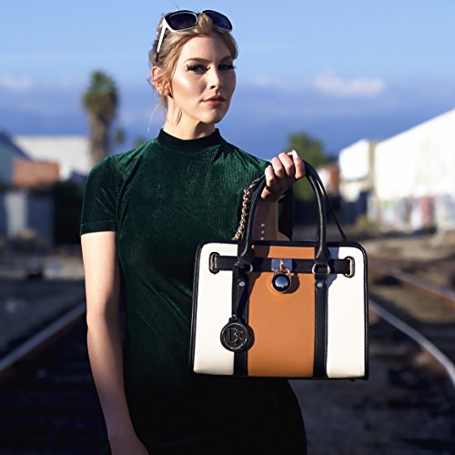 Women Designer Handbags and Purses Two Tone Fashion Satchel Bags Top Handle