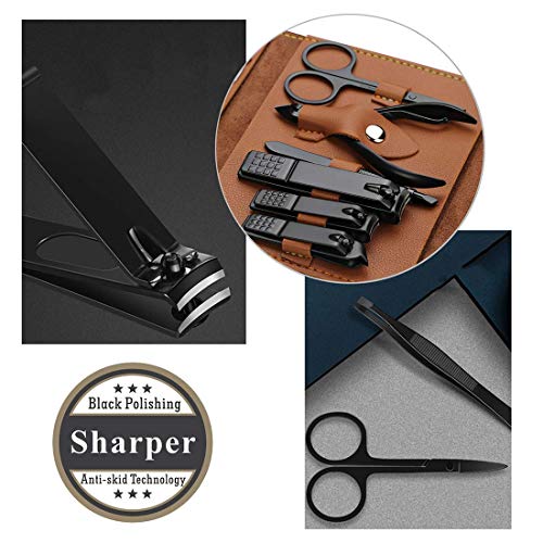 Gifts for Men/Women, Stainless Steel Manicure Set with PU leather case)