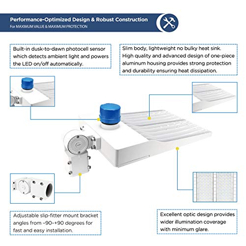 150W LED Parking Lot Lighting Adjustable Slip Fitter LED Shoebox Light 21000LM 5000K