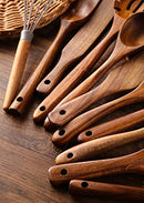 Kitchen utensils set 11pcs wood cooking utensils,cookware durable