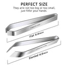 2 Pieces Fish Bone Tweezers, Stainless Steel Flat and Slant Tweezers Pliers Remover Tool