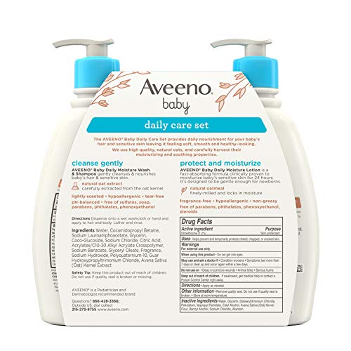 Aveeno Baby Gentle Moisturizing Daily Care Set, Natural Oat Extract