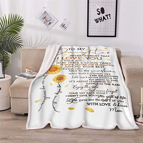 Sunflower Love Letter to My Daughter Blanket Daughter Gift from Mom-60x80in