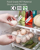 Fridge Drawer Organizer, Refrigerator Organizer Bins, Pull Out with Handle, Fridge Shelf Holder Storage Box, Clear Container for Food,Drinks,Fit for Fridge Shelf Under 0.6" (1 Pack Medium)