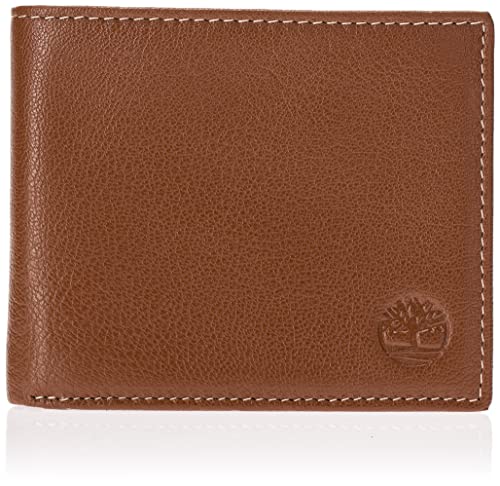 Men's Leather Wallet with Attached Flip Pocket, tan, One Size