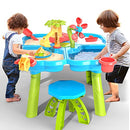 TEMI 4-in-1 Sand Water Table, 32PCS Sandbox Table with Beach Sand Water Toy