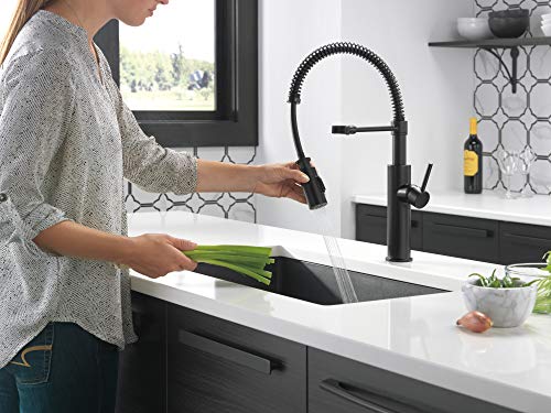 Black Kitchen Faucet with Pull Down Sprayer, Commercial Style Kitchen Sink Faucet