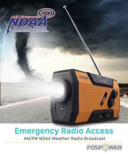 2000mAh NOAA Emergency Weather Radio (Model A1) Portable Power Bank with Solar