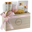 Mothers Day Bath Gift Set - Spa Gift Basket with Milky Coconut, Vitamin E Body Scrub