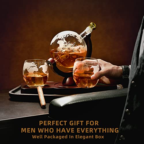 Father's Day Gifts for Men, Unique Gift for Husband Set with 2 Glasses, Liquor Scotch