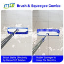 Long Handle Scrub Brushes for Cleaning, 2-in-1 Stiff Bristle Shower Cleaning Brush