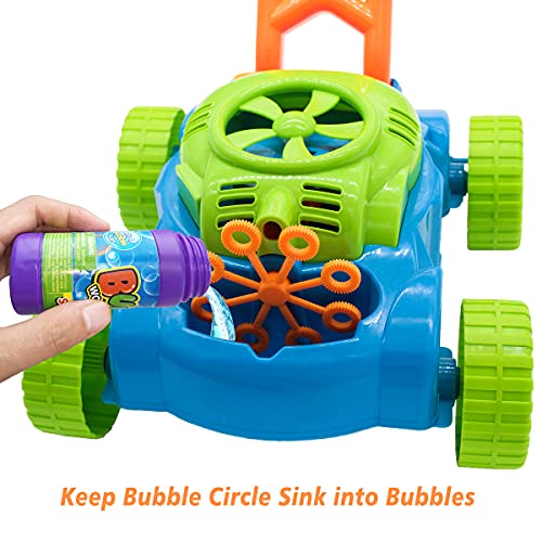 Bubble Lawn Mower for Toddlers, Kids Bubble Blower Maker Machine