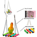 Bird Parakeet Cockatiel Parrot Swing Toys, 19 Pcs Pet Bird Cage
