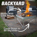 Pop-Up Fire Pit | Portable and Lightweight | Never Rust Fire Pit | Heat Shield NOT Included