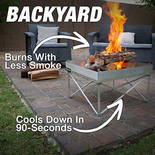 Pop-Up Fire Pit | Portable and Lightweight | Never Rust Fire Pit | Heat Shield NOT Included