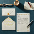 60 Sheets Vintage Stationary Paper and Envelopes Letter Set, Gold Border (7.25 x 10.2 In)