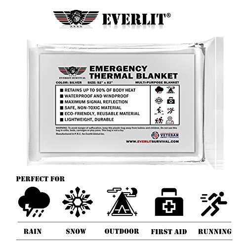 Emergency Mylar Thermal Blanket (4 Pack) Space Blankets for First Aid Kit