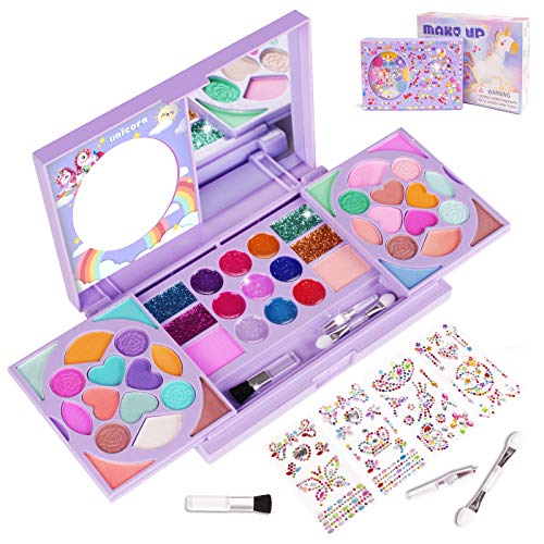 Kids Makeup Kit for Girls Princess Real Washable Cosmetic Pretend Play Toys