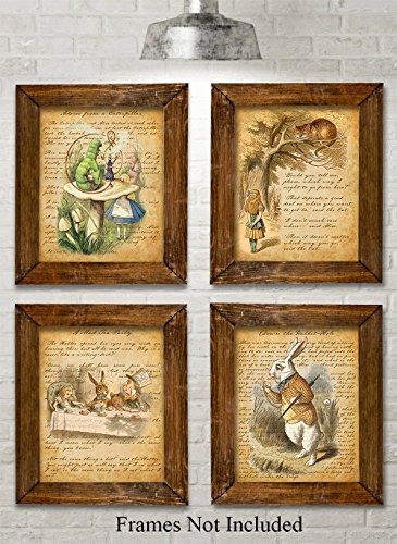 Alice In Wonderland - Set of Four Prints (8x10) Unframed - Home Decor