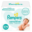 Pampers Sensitive Water Based Baby Diaper Wipes, Hypoallergenic and Unscented