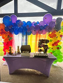 6 Piece Rainbow Sheer Window Panel Colorful Backdrop Bright Curtains Set for Playroom,