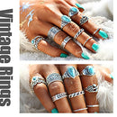 82 Pcs Vintage Silver Knuckle Rings Set for Women