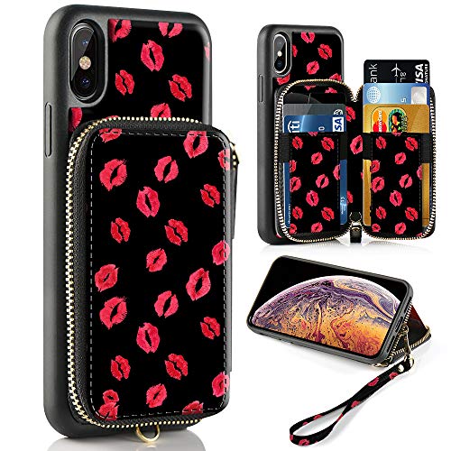 Case Apple iPhone Xs iPhone X, 5.8 inch, Zipper Wallet Case Leather Shockproof Cover