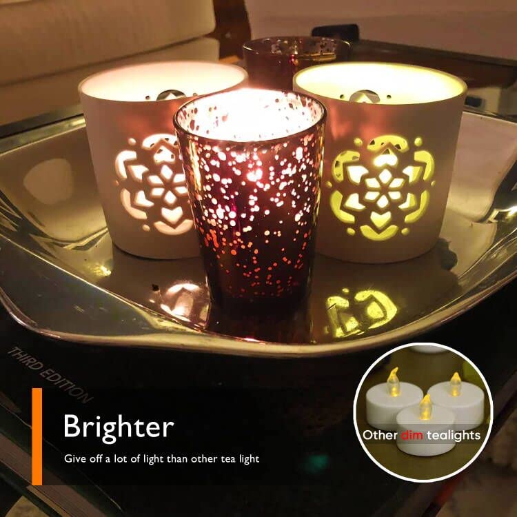 Flameless Tea Lights Candles, Last 5days Longer Battery Operated LED Votive Candles