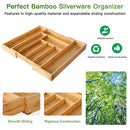 Bamboo Expandable Drawer Organizer for Utensils Holder, Adjustable Cutlery Tray
