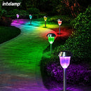 Solar Pathway Lights Garden Lights 7 Color Changing Outdoor Solar Yard Lights
