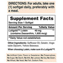 Lutein 40mg with Zeaxanthin, Supports Eye Health, 240 Total Count