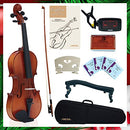 4/4 Student Standard Solid Wood Violin Outfit for Beginner Kids & Adults and W/Case
