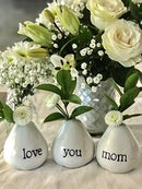 Gift for Mom...LOVE YOU MOM Bud Vases for Birthday Gift, Christmas Gift