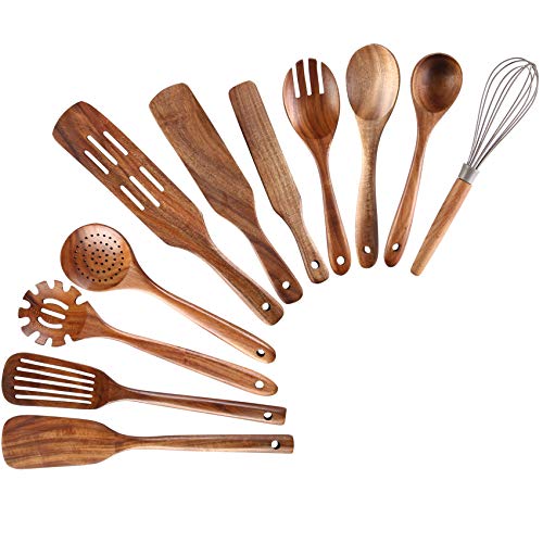 Kitchen utensils set 11pcs wood cooking utensils,cookware durable