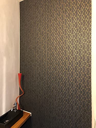 Peel and Stick Wallpaper Geometric Dark Grey Contact Paper