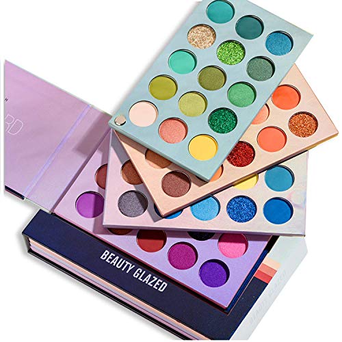 60 Color Eyeshadow Palette, 4 in 1 Board High Pigmented Glitter Matte Eye Shadow