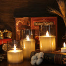 Gray Glass Battery Operated Flameless Led Candles with 10-Key Remote and Timer, Real Wax