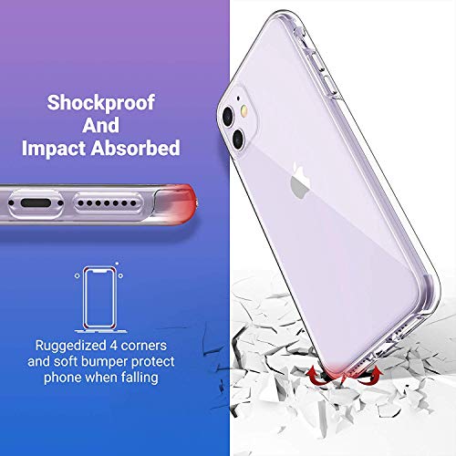 Clear Case Compatible with iPhone 11 6.1-Inch 2019, Transparent Thin Slim Protective Phone Cover