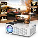 5G WiFi Projector with Bluetooth 5.1, 9000Lumens HD Movie Projector, 1080P