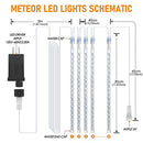 Icicle Lights Snowfall Meteor Shower Rain Light Christmas LED Decoration Falling Drop String Light