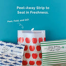 Recyclable + Sealable Paper Sandwich Bags, w/Closure Strip, 50-Count, Apple
