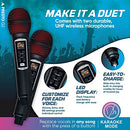 Karaoke Machine for Adults and Kids W/Portable Bluetooth Speakers, 2 Wireless Mic