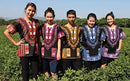 RaanPahMuang Brand Unisex Bright African Black Dashiki Cotton Shirt, X-Small, Yellow and Orange