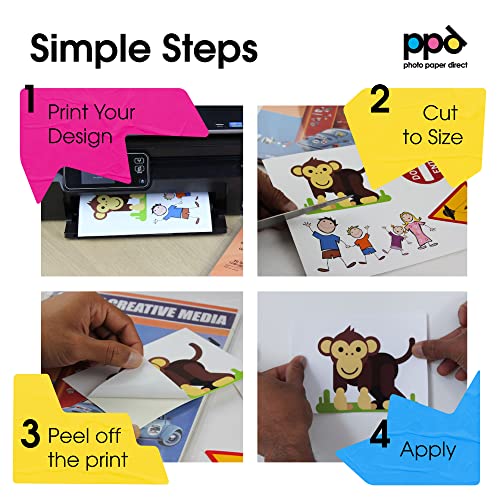 20 Sheets Inkjet Creative Media Waterproof Glossy Self Adhesive PVC Vinyl Sticker Paper