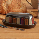 Taos Butter Dish, 7.75 Inches, Brown